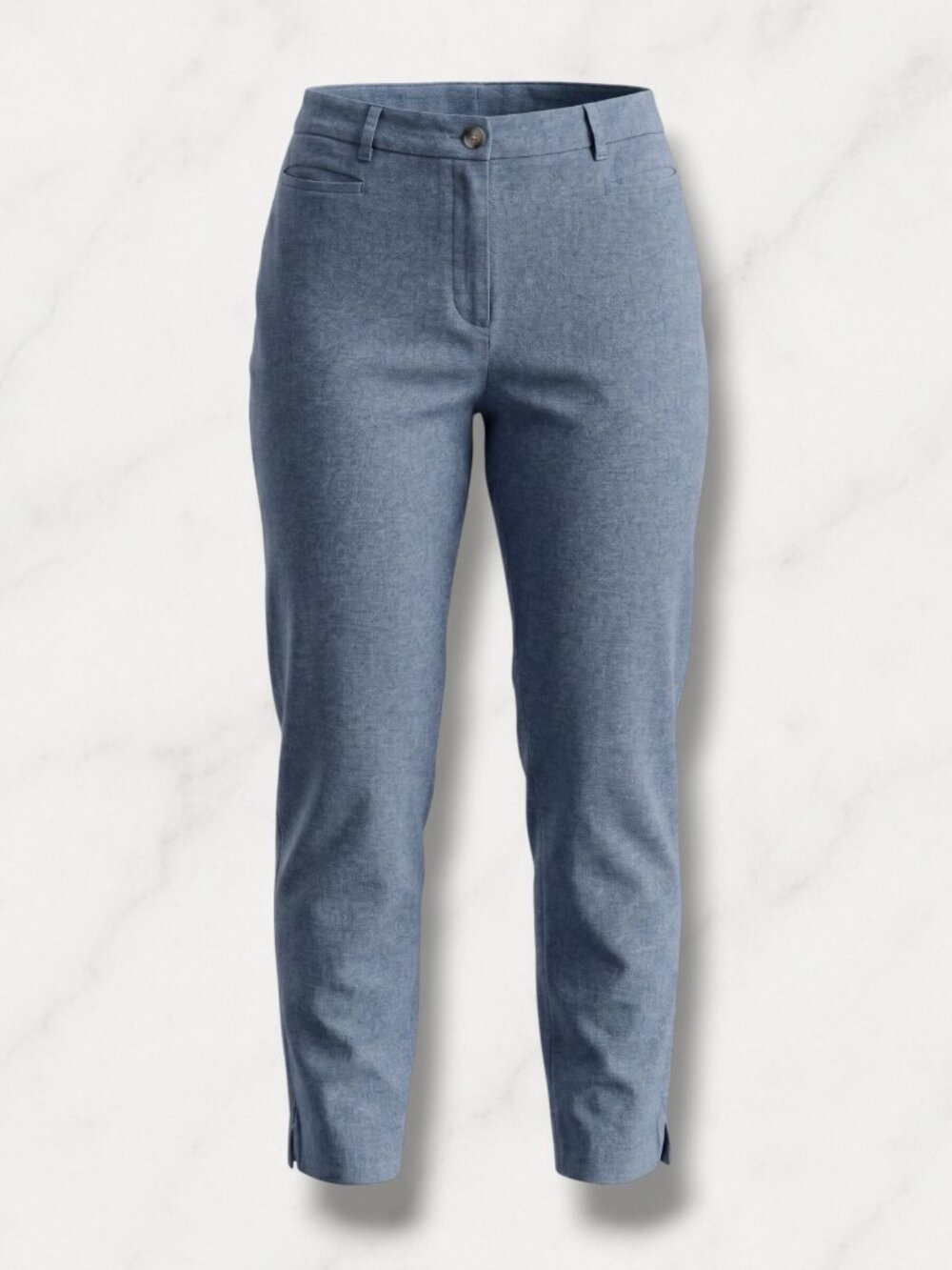 Talbots Woman 14W Blue Wash Linen Aesthetic Crop Utility Pants‎